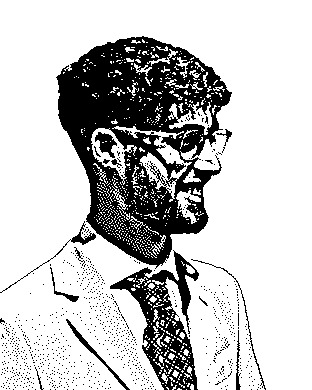 Portrait of Domenico Del Giudice, dithered to 1 bit